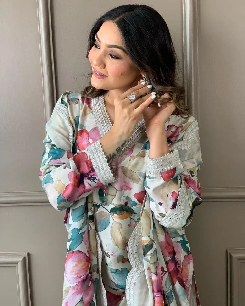 Beautiful Designer Heavy Mehera Chinon Salwar Suit