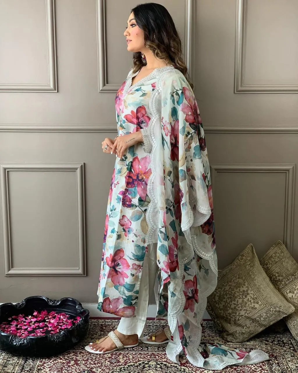 Beautiful Designer Heavy Mehera Chinon Salwar Suit