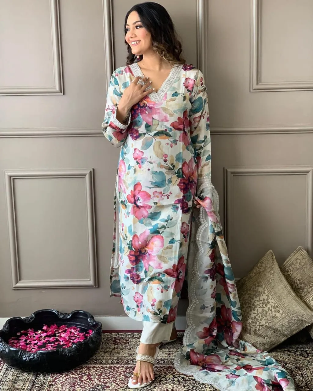 Beautiful Designer Heavy Mehera Chinon Salwar Suit