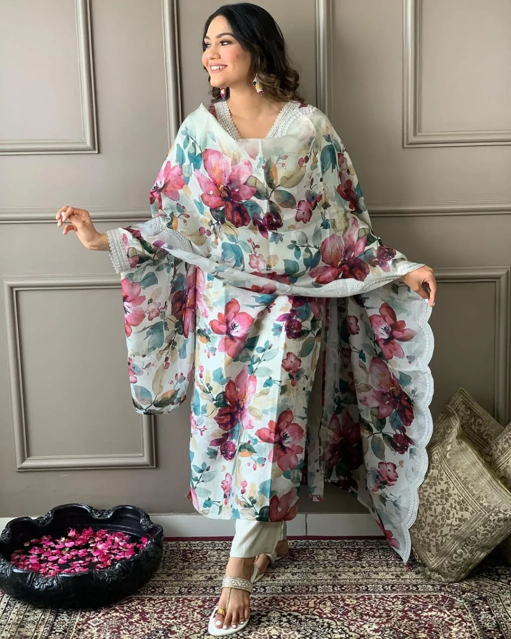 Beautiful Designer Heavy Mehera Chinon Salwar Suit