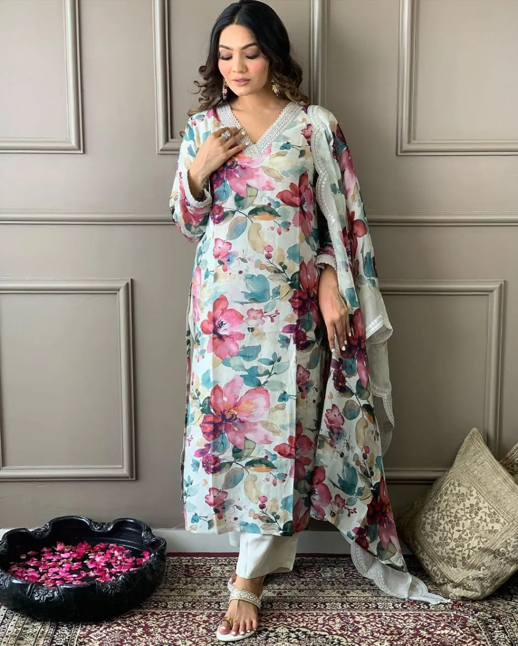 Beautiful Designer Heavy Mehera Chinon Salwar Suit