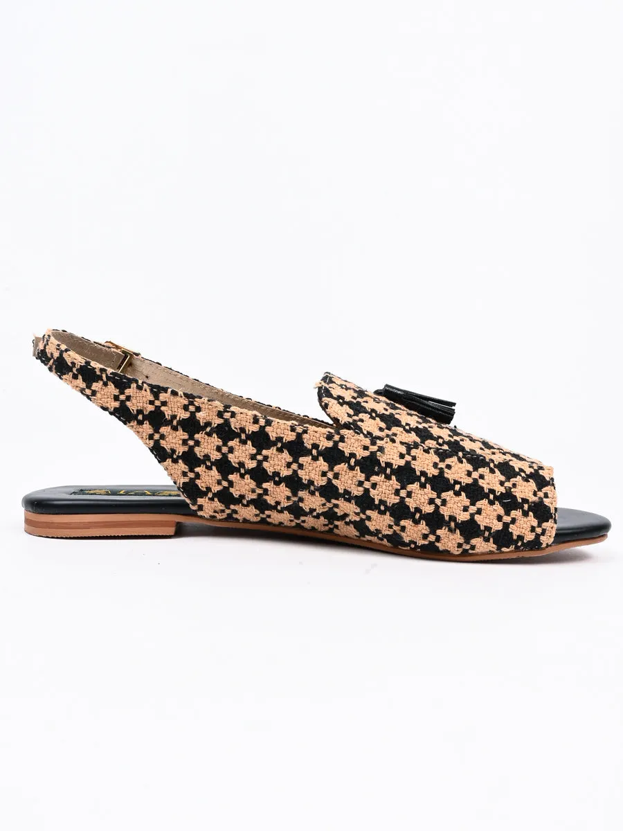 Black Yellow Flat Sandal
