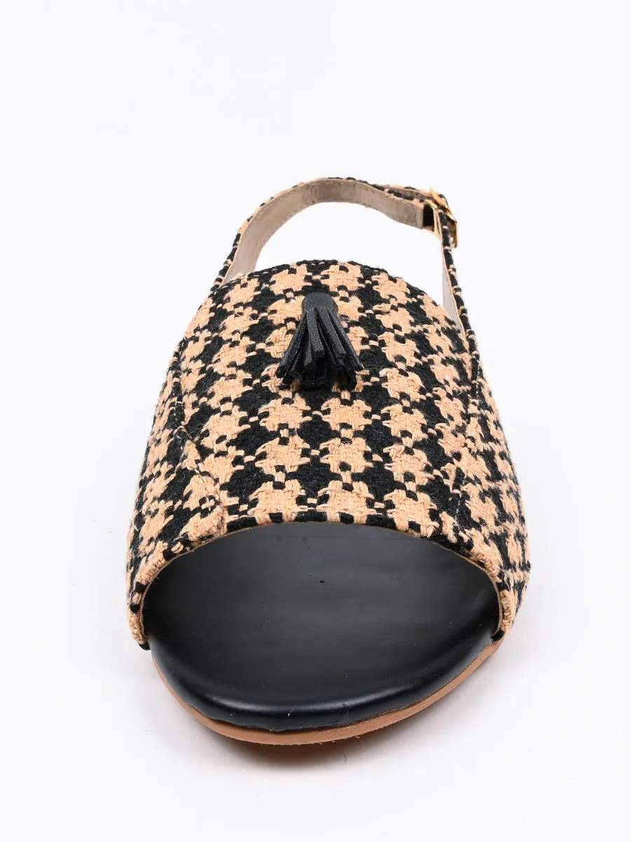 Black Yellow Flat Sandal