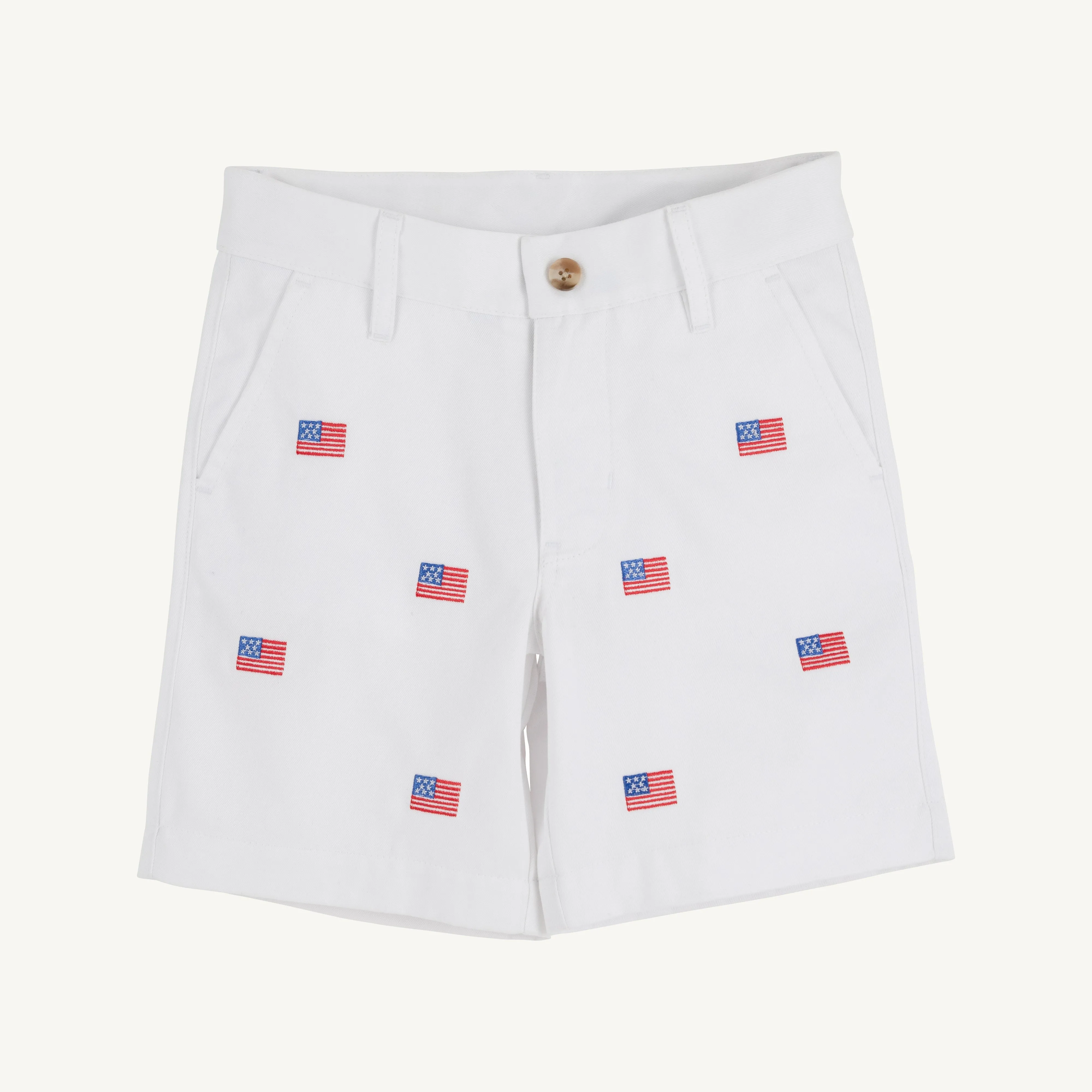Critter Charlie's Chinos - Worth Avenue White with American Flags