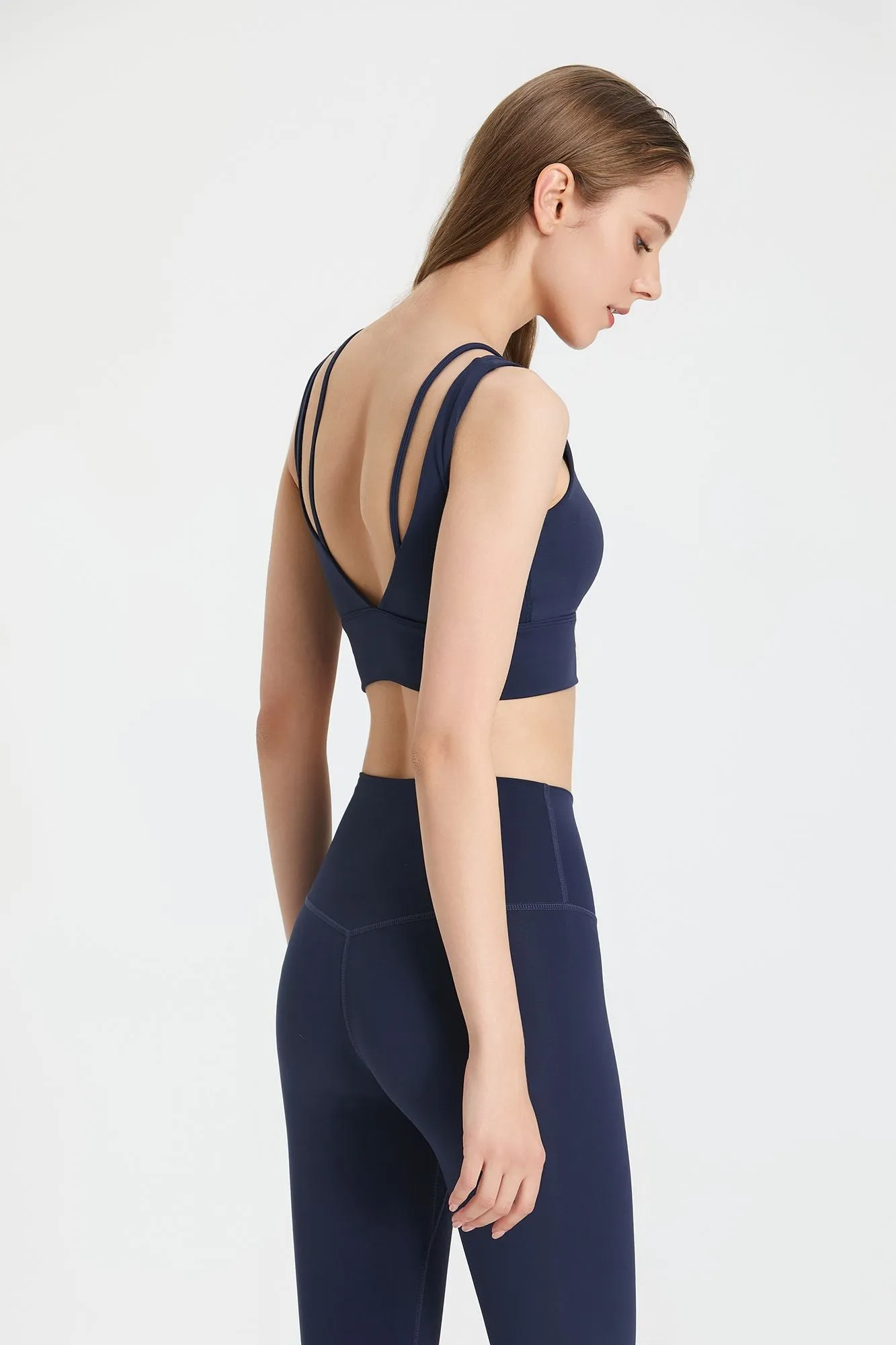 Deep V Open Back Sports Bra