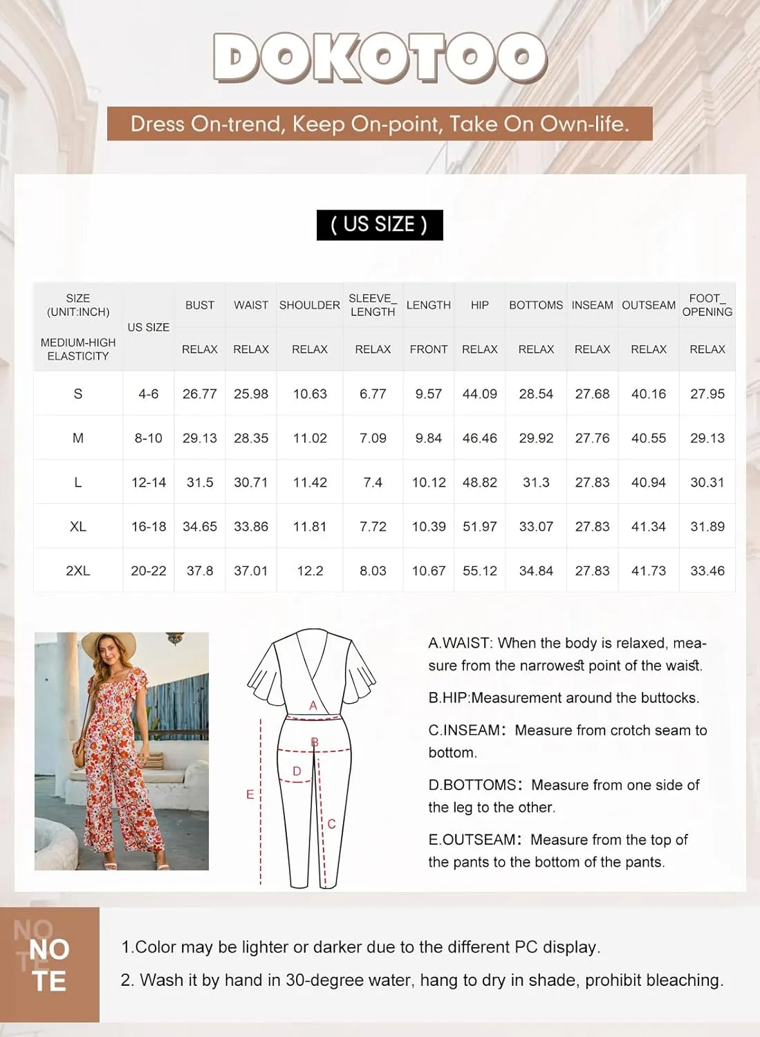 Dokotoo Women's Casual Loose Overalls Jumpsuits One Piece Ruffle Short Sleevel Printed Wide Leg Long Pant With Pockets
