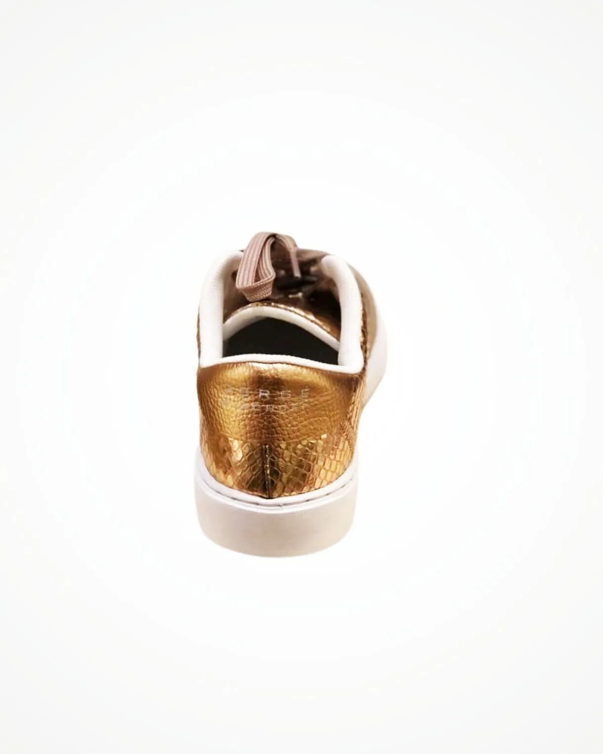 Gold Croc Embossed Leather Sneaker