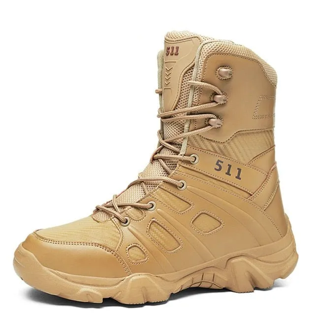 High Quality Autumn Men Boots Tactical Military Special Force Waterproof Leather Desert Work Shoes Men's Combat Army Ankle Boots