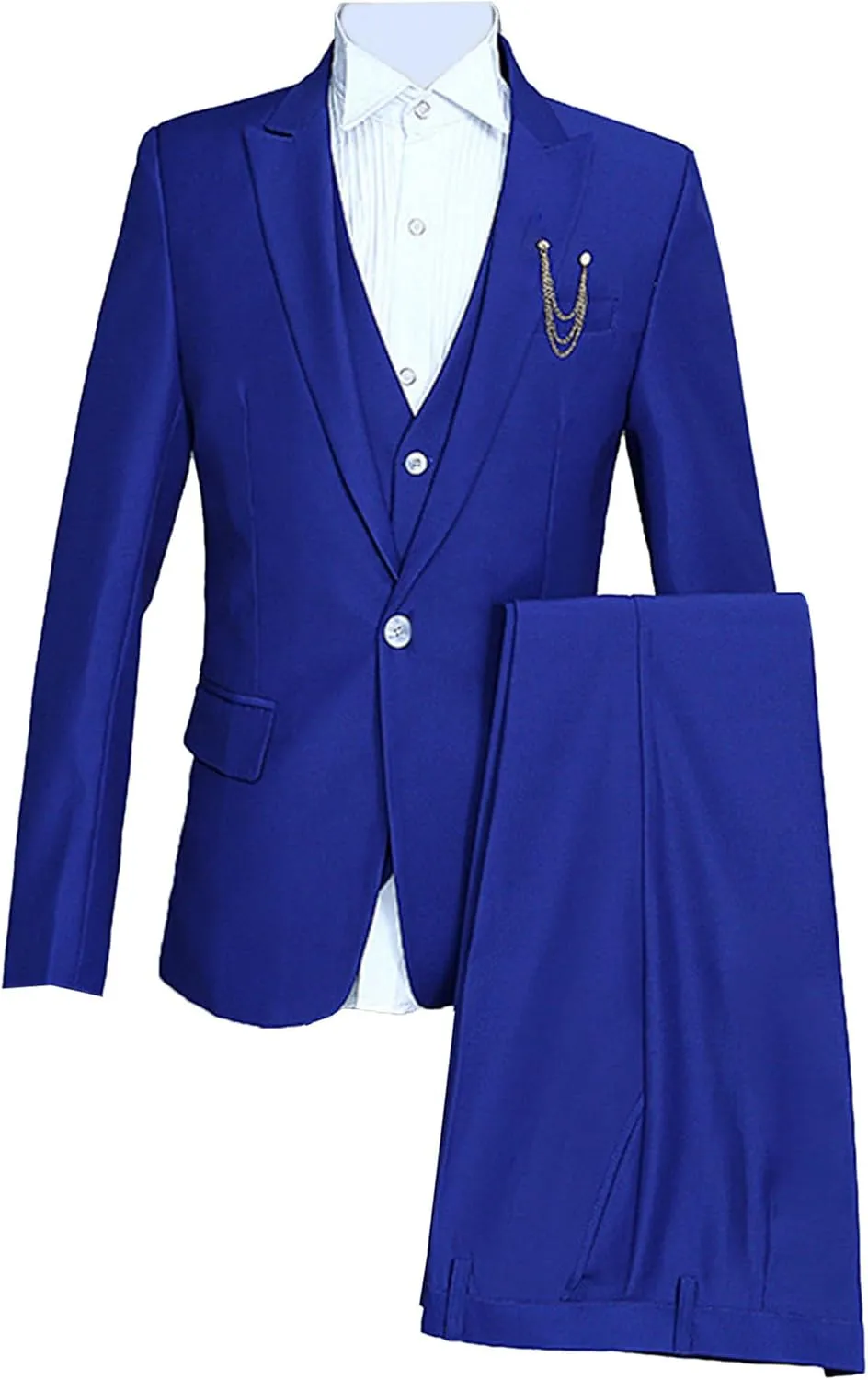 Maiyifu-GJ Mens Slim Fit 3 Piece Suit Casual Solid One Button Blazer Jacket Vest Pants Set Wedding Business Prom Suits