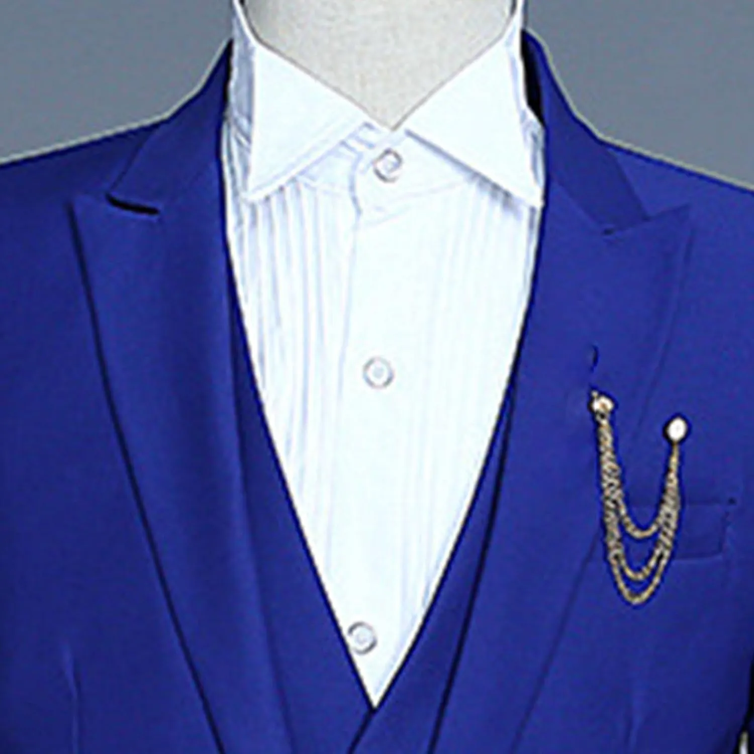 Maiyifu-GJ Mens Slim Fit 3 Piece Suit Casual Solid One Button Blazer Jacket Vest Pants Set Wedding Business Prom Suits