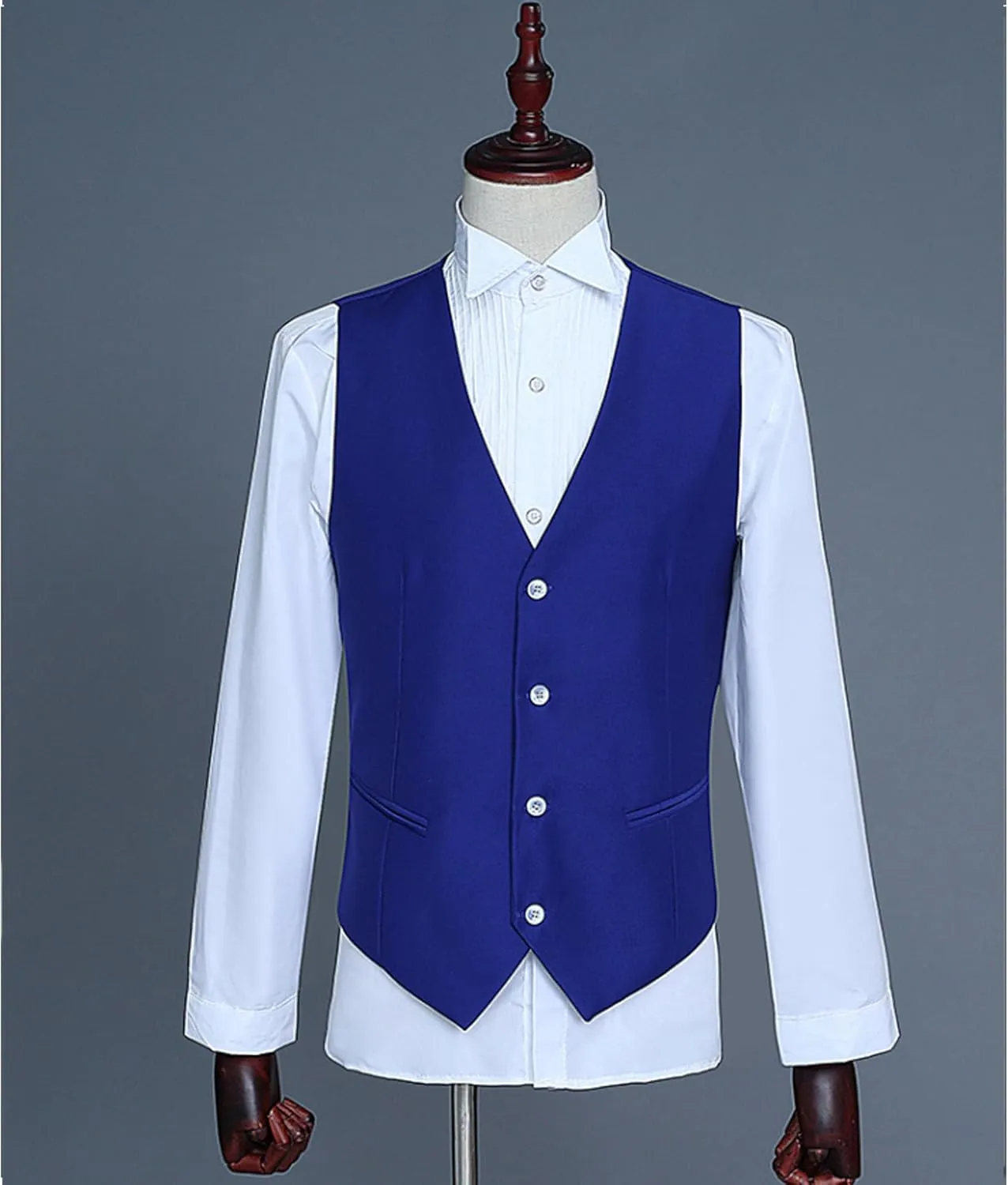 Maiyifu-GJ Mens Slim Fit 3 Piece Suit Casual Solid One Button Blazer Jacket Vest Pants Set Wedding Business Prom Suits
