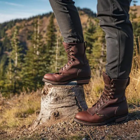 Men's 9" Chestnut Packer Leather Boots