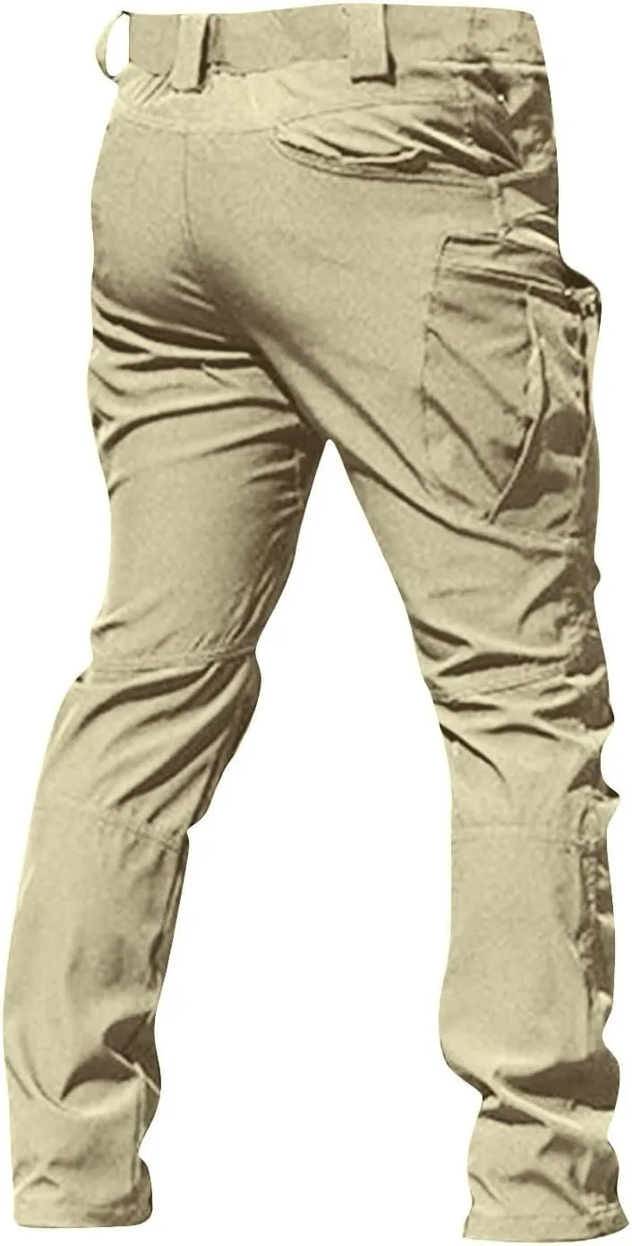 Men's Cargo Pants Slim Fit Multi Pockets Work Pants Ripstop Stretch Regular Fit Pants Outdoors Trousers Fashion