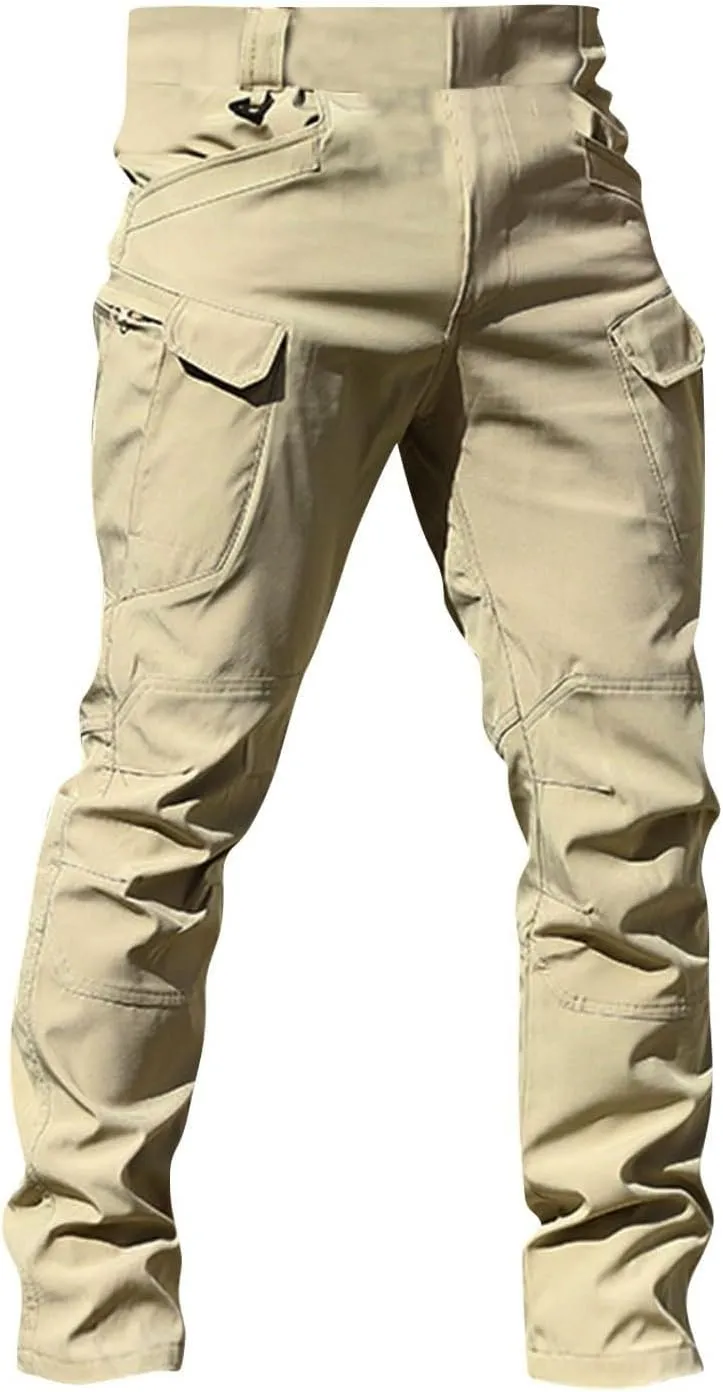 Men's Cargo Pants Slim Fit Multi Pockets Work Pants Ripstop Stretch Regular Fit Pants Outdoors Trousers Fashion
