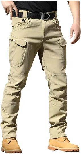 Men's Cargo Pants Slim Fit Multi Pockets Work Pants Ripstop Stretch Regular Fit Pants Outdoors Trousers Fashion