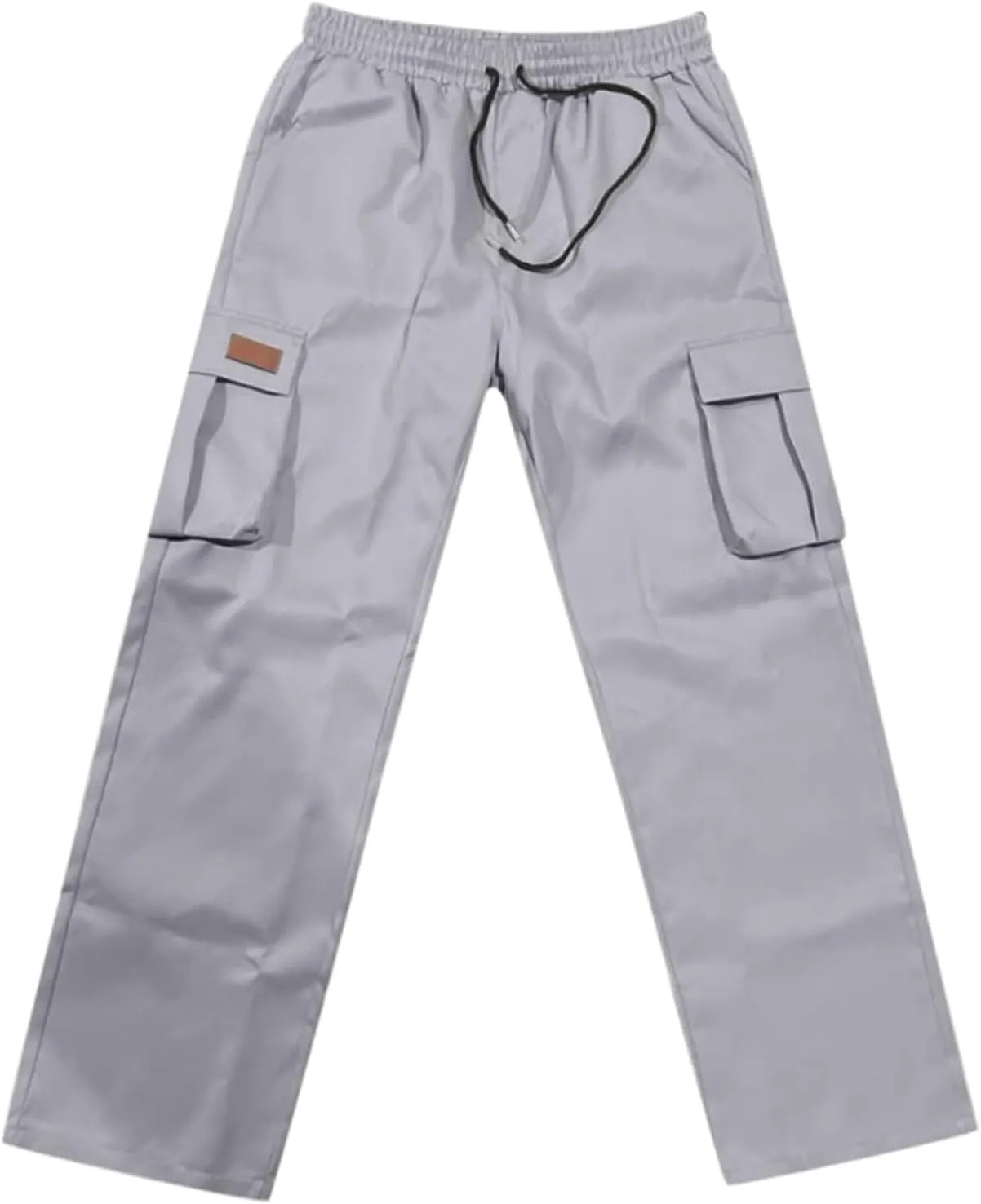 Men's Jogger Cargo Pant Elastic Waist Drawstring Straight Leg Sweatpants Lightweight Casual Trousers with Pockets