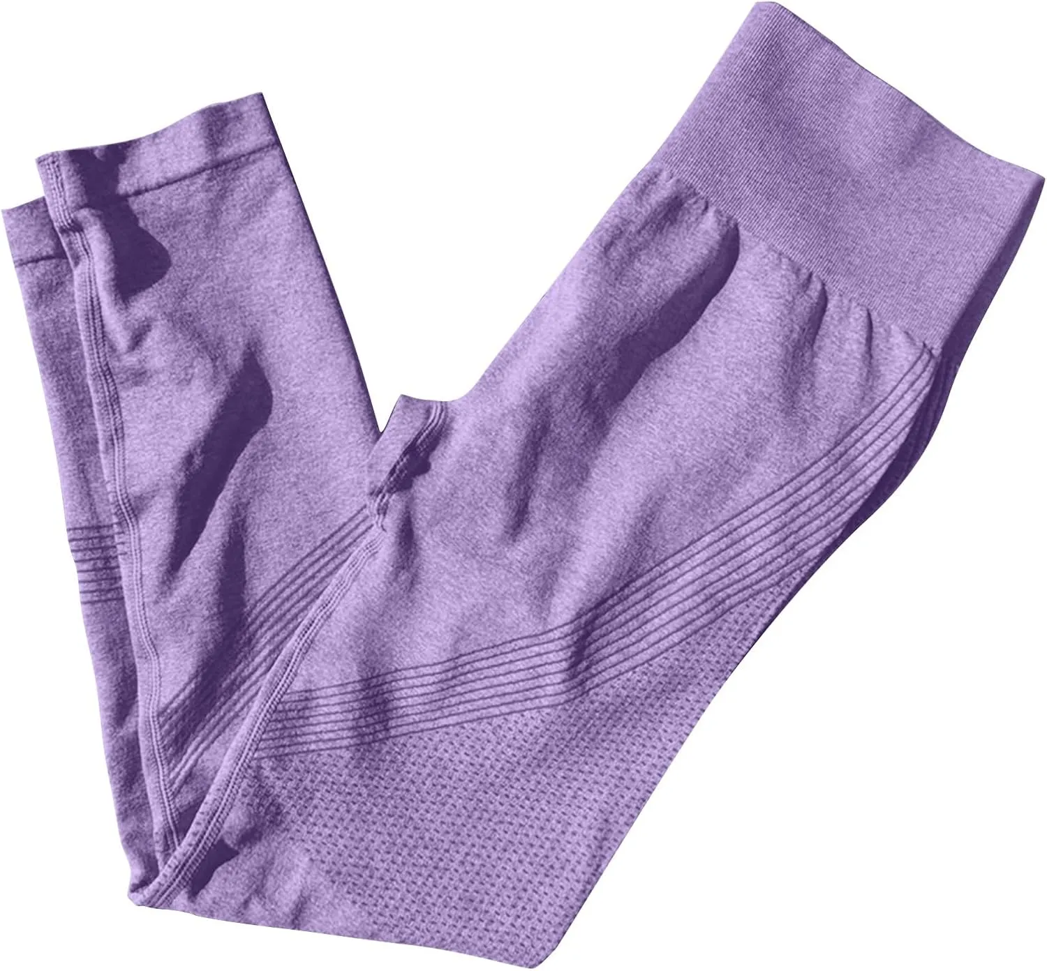 Miyaomn Women's Striped High Waist Yoga Pants Seamless Stretchy Tummy Control Butt Lift Tights Workout Athletic Yoga Leggings