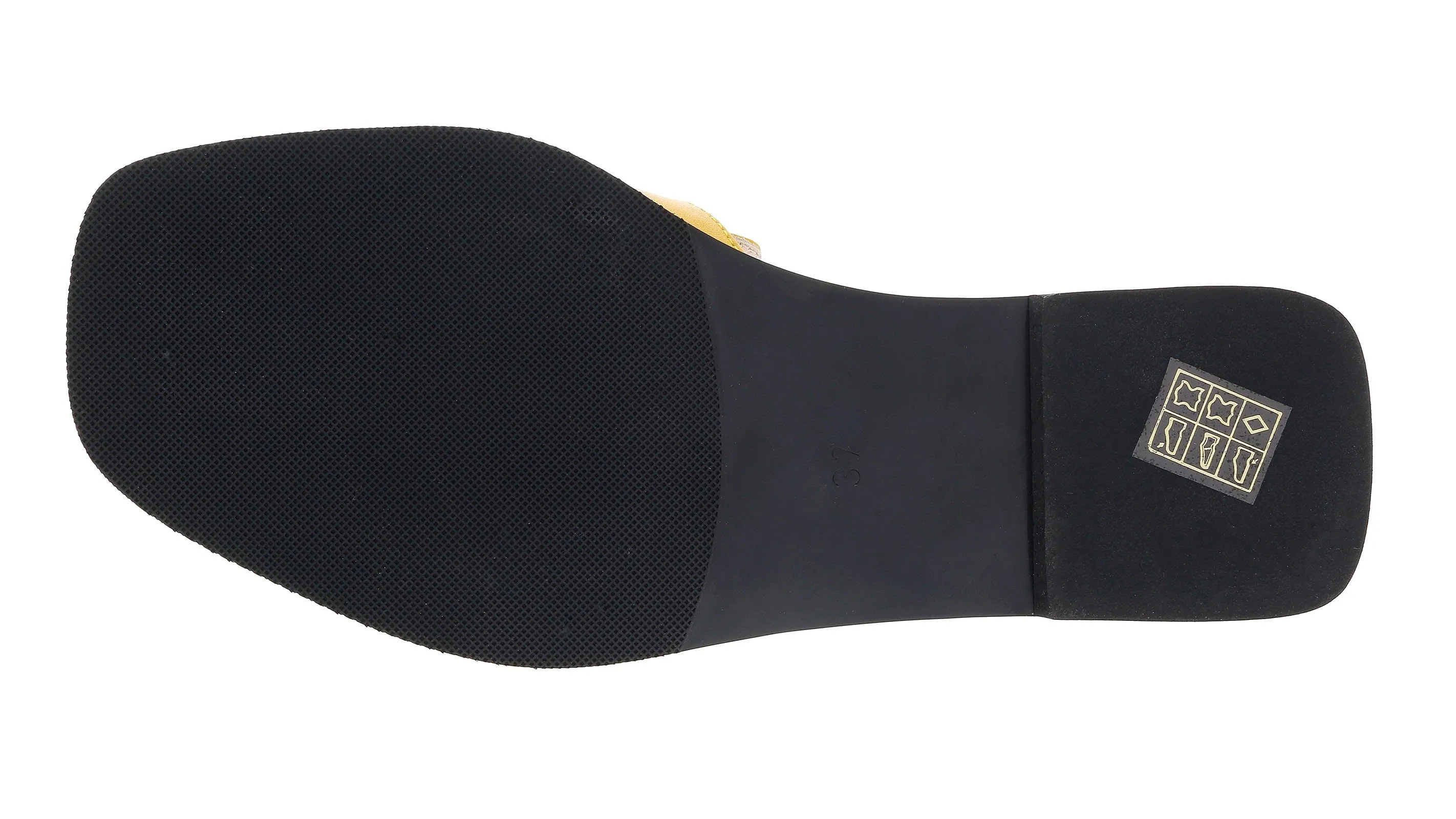 Ventutto Yellow Crest Flat Leather Slide-